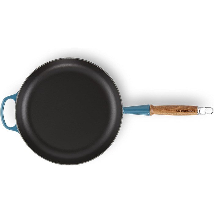 Сковорода чавунна 28 см з дерев'яною ручкою, темно-бірюзовий Signature Le Creuset