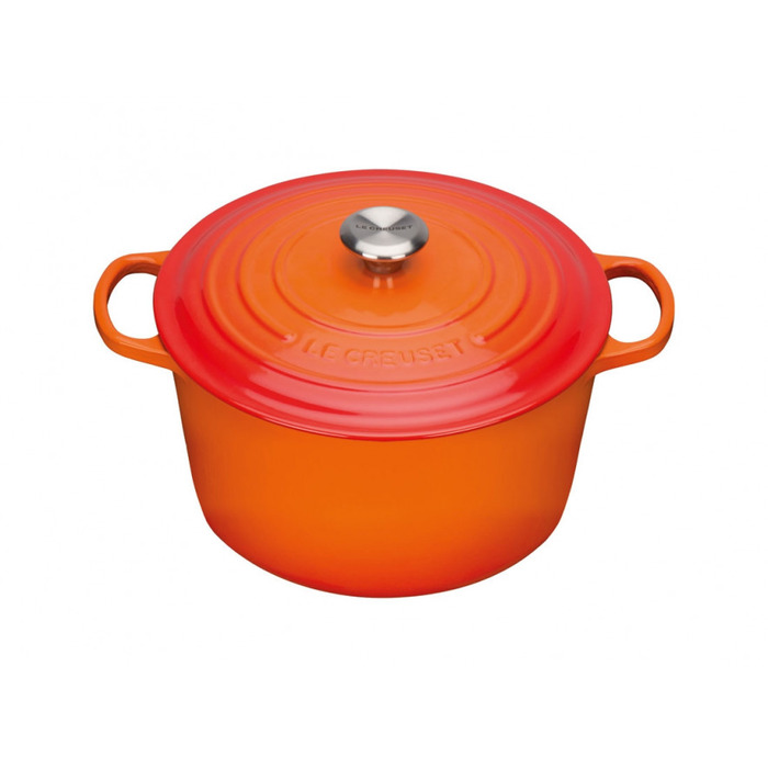 Каструля / жаровня з кришкою 26 см висока, помаранчева Le Creuset
