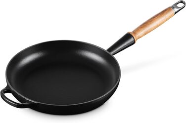 Сковорода чавунна 28 см з дерев'яною ручкою, чорний Signature Le Creuset