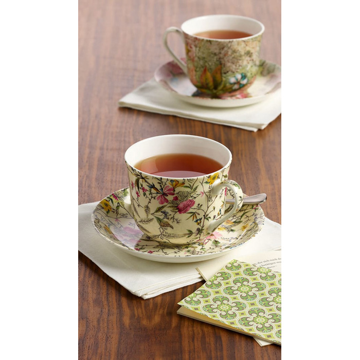Чашка для чаю з блюдцем Maxwell Williams Summer Blossom KILBURN, фарфор, 17,5 х 17,5 х 9 см, 480 мл