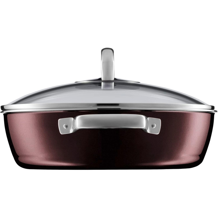 Сковорода для тушкування 28 см зі скляною кришкою, рожевий кварц Fusiontec Mineral WMF