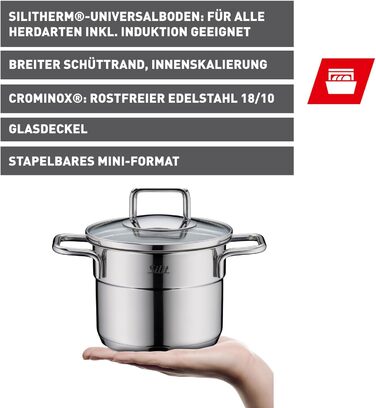 Міні-каструля 12 см зі скляною кришкою Extra Cook Mini Silit