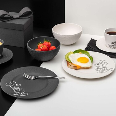 Набір з 2 тарілок 21,7 см чорна та біла Manufacture - Mickey Mouse Villeroy & Boch