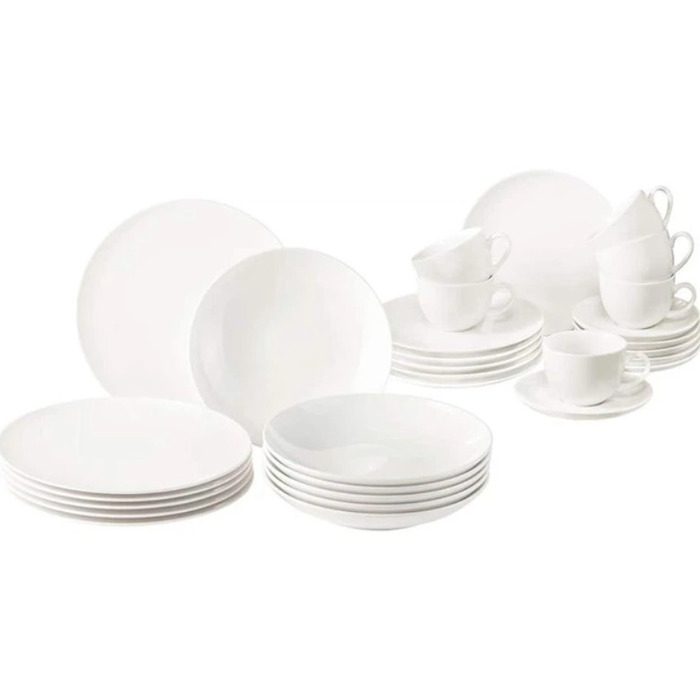 Набір столового посуду на 6 персон, 30 предметів, білі New Fresh Basic Villeroy & Boch