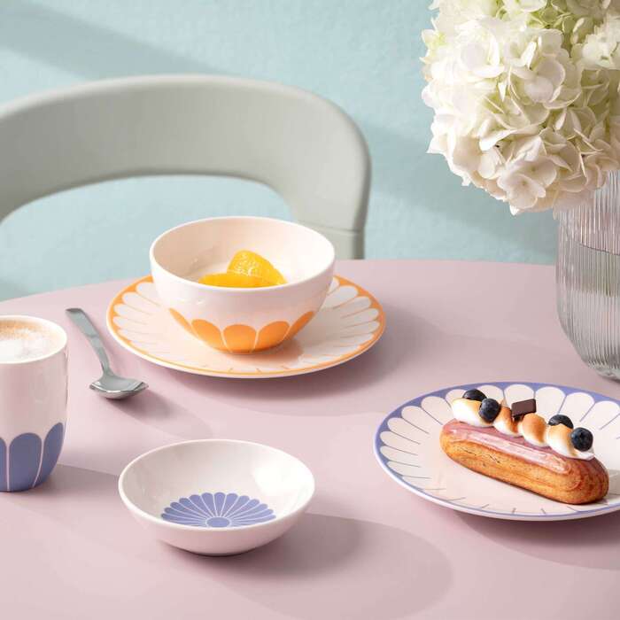 Набір столового посуду на 2 персони, 8 предметів, жовтий Fleur Villeroy & Boch