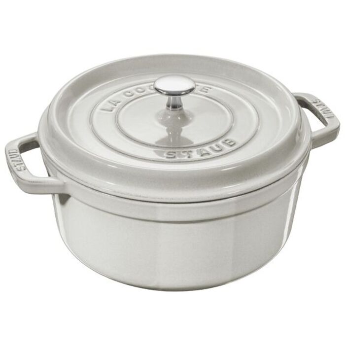 Каструля / жаровня 28 см з кришкою біла La Mer Staub
