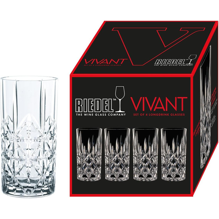 Стакан для лонг-дринков 375 мл, набор 4 предмета, Vivant  Riedel