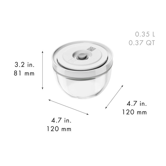 Миска з вакуумною кришкою 12 см, прозоре скло Fresh & Save Zwilling