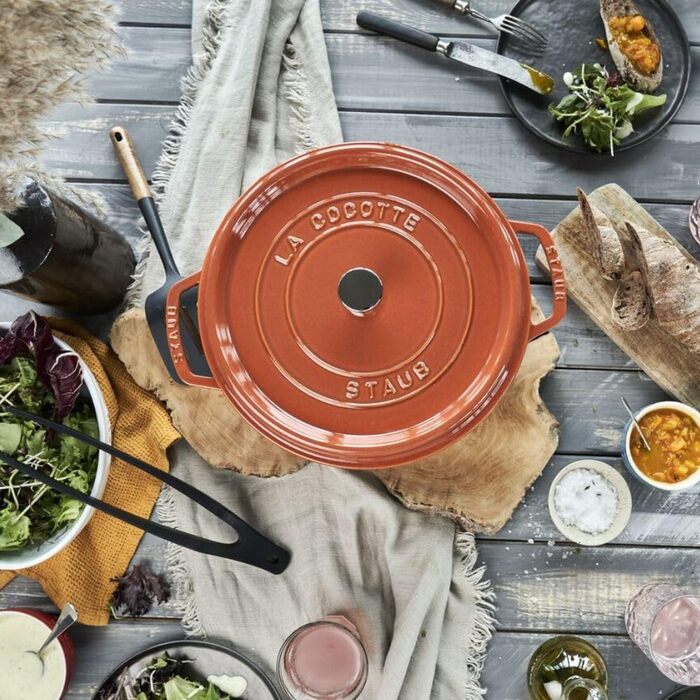 Каструля / жаровня 24 см з кришкою Burnt Orange Staub