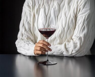 Келих для вина 953 мл чорна основа Fatto a Mano Black Tie Bordeaux Grand Cru, Riedel