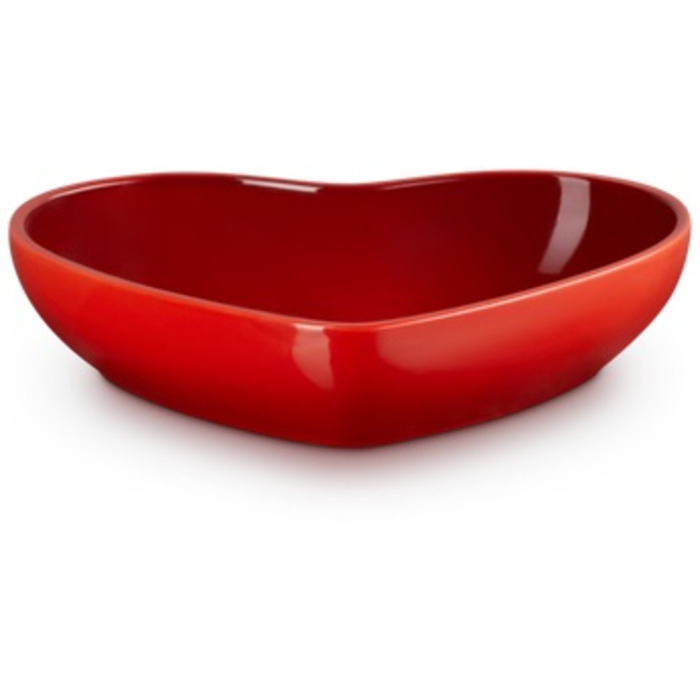 Блюдо сервировочное в форме сердца 20 см, красное Heart Le Creuset
