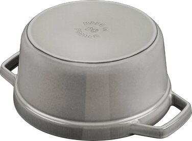 Чавунна каструля/кокотниця STAUB, кругла, 8,35 л, функція Ароматичний дощ для оптимального зволоження, для всіх типів варильних поверхонь, включаючи індукційні та духові шафи, (графітовий сірий, 34 см)