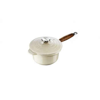 Ківш з деревяною ручкою і кришкою 18 см, бежевий Creme Le Creuset