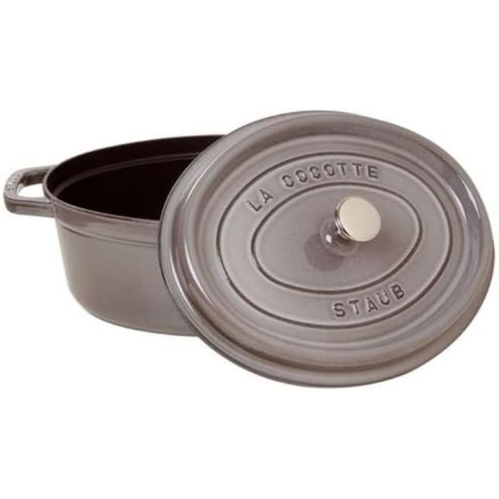 Чавунна жаровня/кокот STAUB, овальна 6,7 л, (29 см, графітово-сіра)