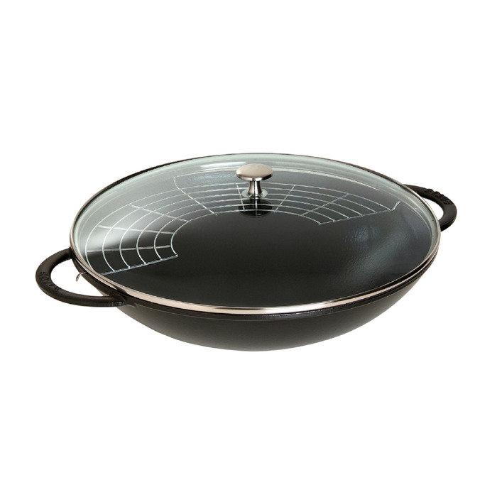 Вок зі скляною кришкою 37 см, чорний Staub