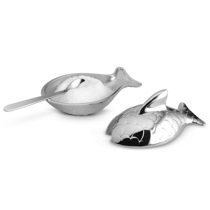 Солонка с ложкой 7,4x4,5x4,2 см Colombina Fish Alessi