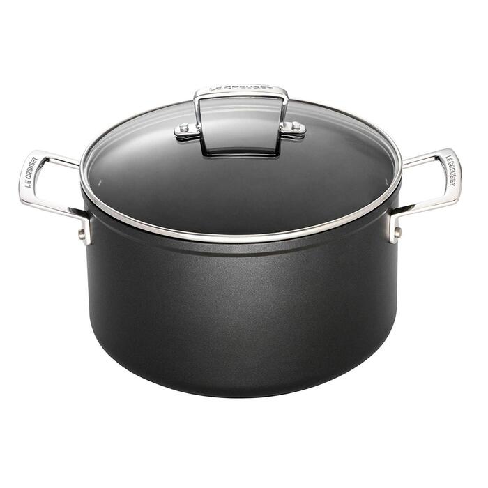 Каструля зі скляною кришкою глибока 6 л чорна Le Creuset