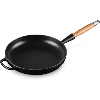 Сковорода чавунна 24 см з дерев'яною ручкою, чорний Signature Le Creuset