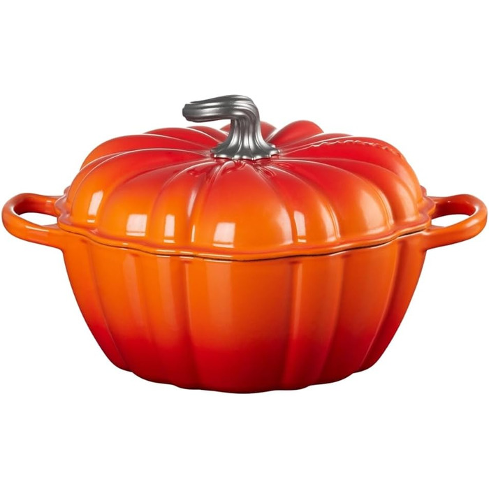 Чавунна жаровня у формі гарбуза 4 л з кришкою, помаранчева Calabaza Cocotte LE CREUSET