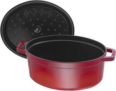 Чавунна жаровня/кокот STAUB, овальна 6,7 л, (37 см, вишнево-червона)