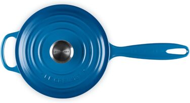 Чавунний сотейник Ø 18 см, 1,8 л з кришкою, синій Марсель Signature Le Creuset