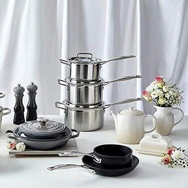 Високий глечик 1,3 л керамічний з кришкою, колір безе Le Creuset