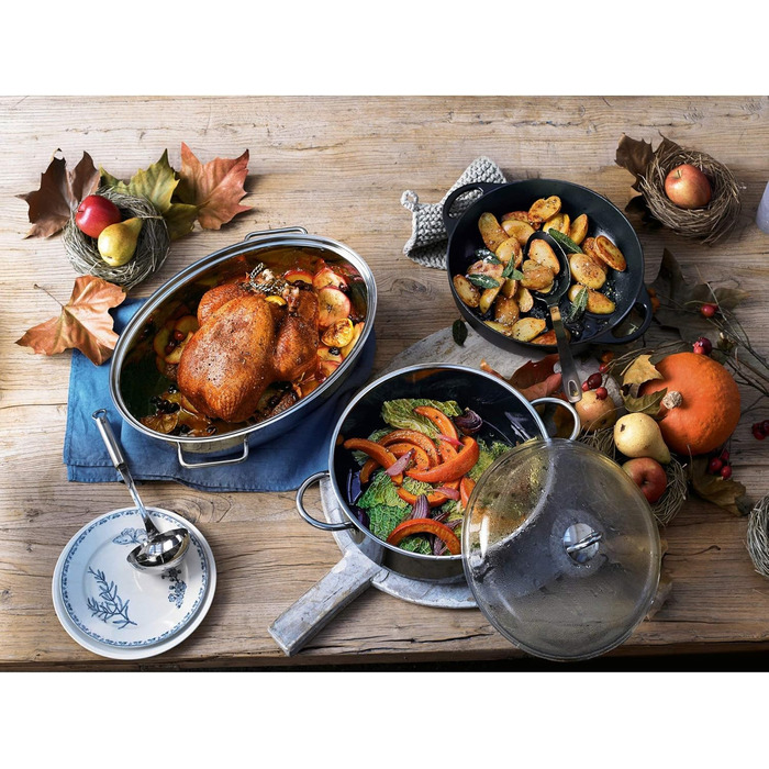 Набір посуду Silit Passion Black, 4 предмети, для індукційних плит, з кришками, керамічне покриття Silargan, чорний (28 см)