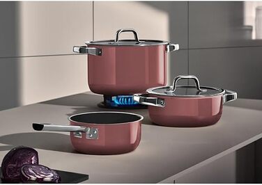 Набір з 4 каструль зі скляними кришками, рожевий Fusiontec Mineral Pro WMF