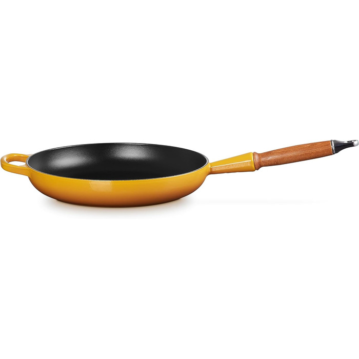 Сковорода чавунна 28 см з дерев'яною ручкою, жовтий Signature Le Creuset