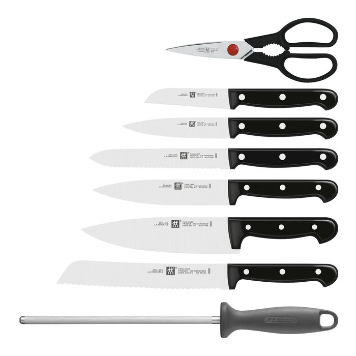 Набір ножів з підставкою, 9 предметів, антрацит Twin Chef 2 Zwilling