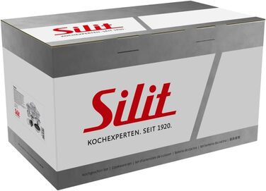 Набір посуду Silit Toskana для індукції, 4 предмети каструлі з скляними кришками, нержавіюча сталь з матовим покриттям. Набір індукційних каструль без покриття (10 предметів)