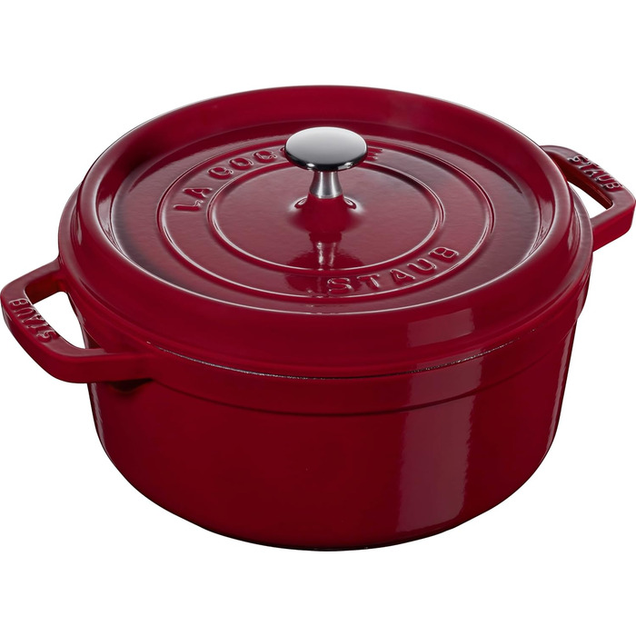 Каструля / жаровня 24 см з кришкою бордова Staub