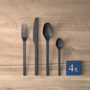 Набір столових приборів 16 предметів Black Manufacture Rock Villeroy & Boch