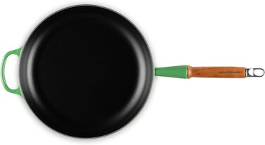 Сковорода чугунная 28 см с деревянной ручкой, зеленый Signature Le Creuset