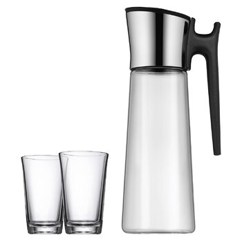 Графин для води з ручкою, чорний 1,5 л + 2 склянки 0,25 л Basic WMF