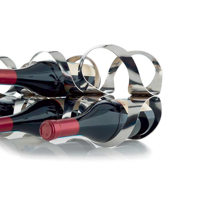 Подставка для бутылок 16x20x42 см черная Ribbon Alessi