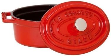Чавунна жаровня/кокот STAUB, овальна 6,7 л, (29 см, вишнево-червона)