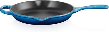 Чавунна сковорода LE CREUSET Signature, кругла, Ø. Для всіх типів плит, вкл. підходить для індукції, 1,93 кг, гранатовий, 20182239490422 (блакитний, 23 см)
