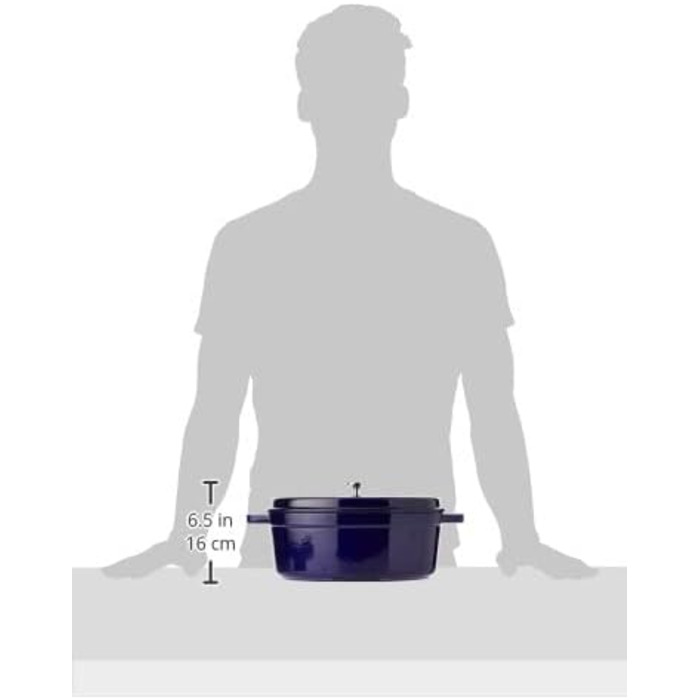 Чавунна жаровня/кокот STAUB, овальна 6,7 л, (29 см, темно-синя)