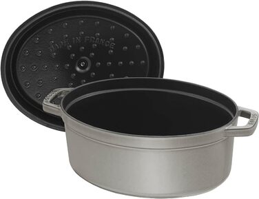 Чавунна жаровня/кокот STAUB, овальна 6,7 л, (33 см, графітово-сіра)