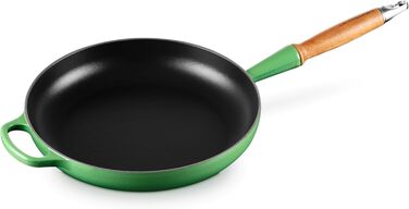 Сковорода чугунная 28 см с деревянной ручкой, зеленый Signature Le Creuset