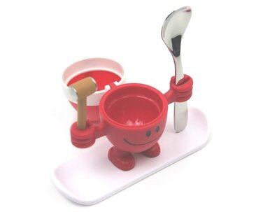 Підставка для яйця з сільницею набір 2 предмета, червона McEgg Xmas-Set WMF