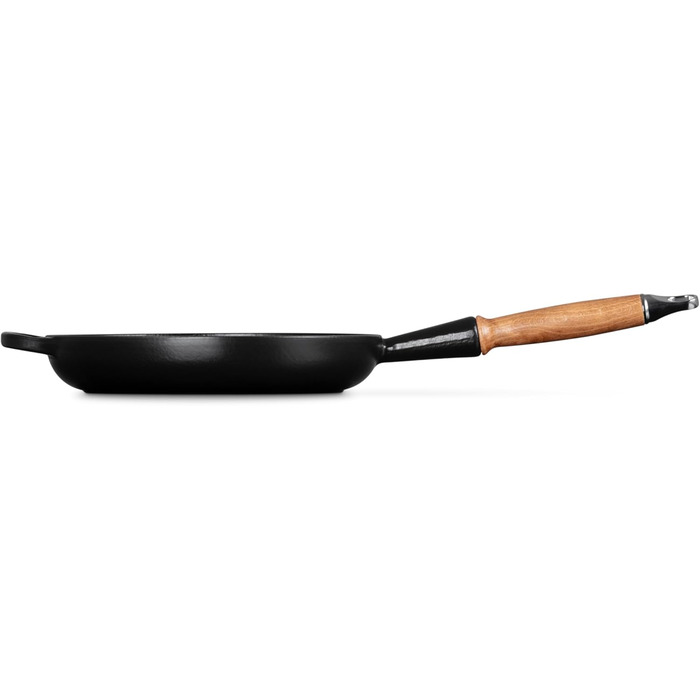 Сковорода чавунна 28 см з дерев'яною ручкою, чорний Signature Le Creuset