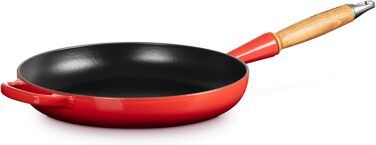Сковорода чавунна 26 см з дерев'яною ручкою, вишнево-червоний Signature Le Creuset