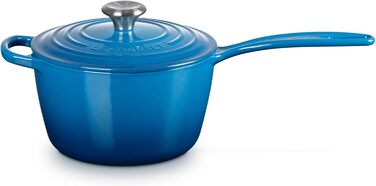 Чавунний сотейник Ø 18 см, 1,8 л з кришкою, синій Марсель Signature Le Creuset