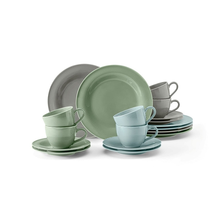 Кавовий сервіз на 6 персон, 18 предметів, триколірний Beat Color Glaze Seltmann Weiden
