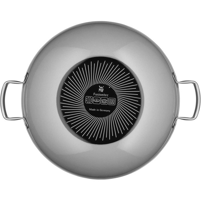 Сковорода вок 36 см зі скляною кришкою, сіра Fusiontec Mineral WMF