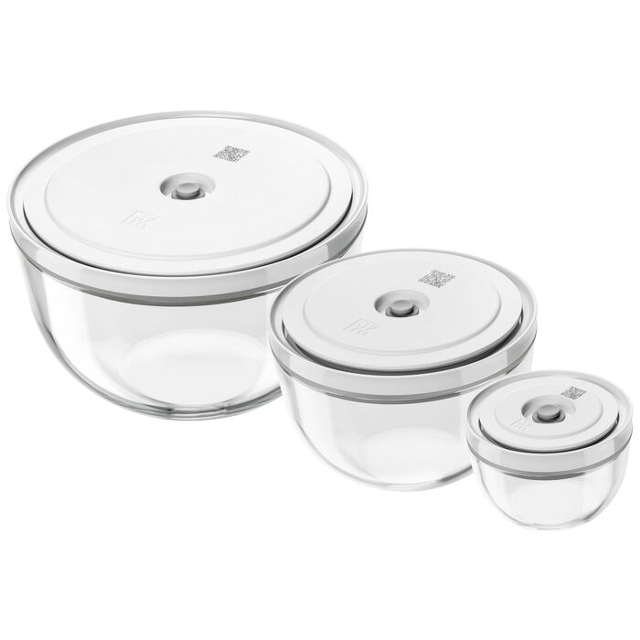 Набір мисок з вакуумними кришками, 6 предметів, прозоре скло Fresh & Save Zwilling