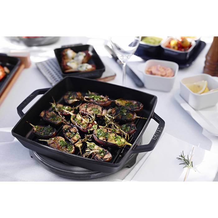 Сковорода гриль квадратна з двома ручками 23 см Black Staub