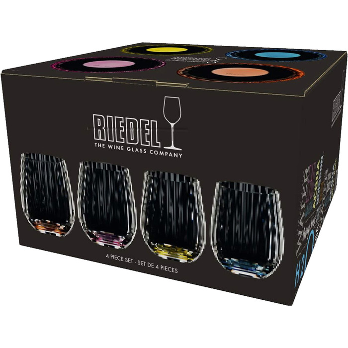 Набір з 4 різнокольорових склянок 344 мл, O Wine Tumbler Optical Riedel